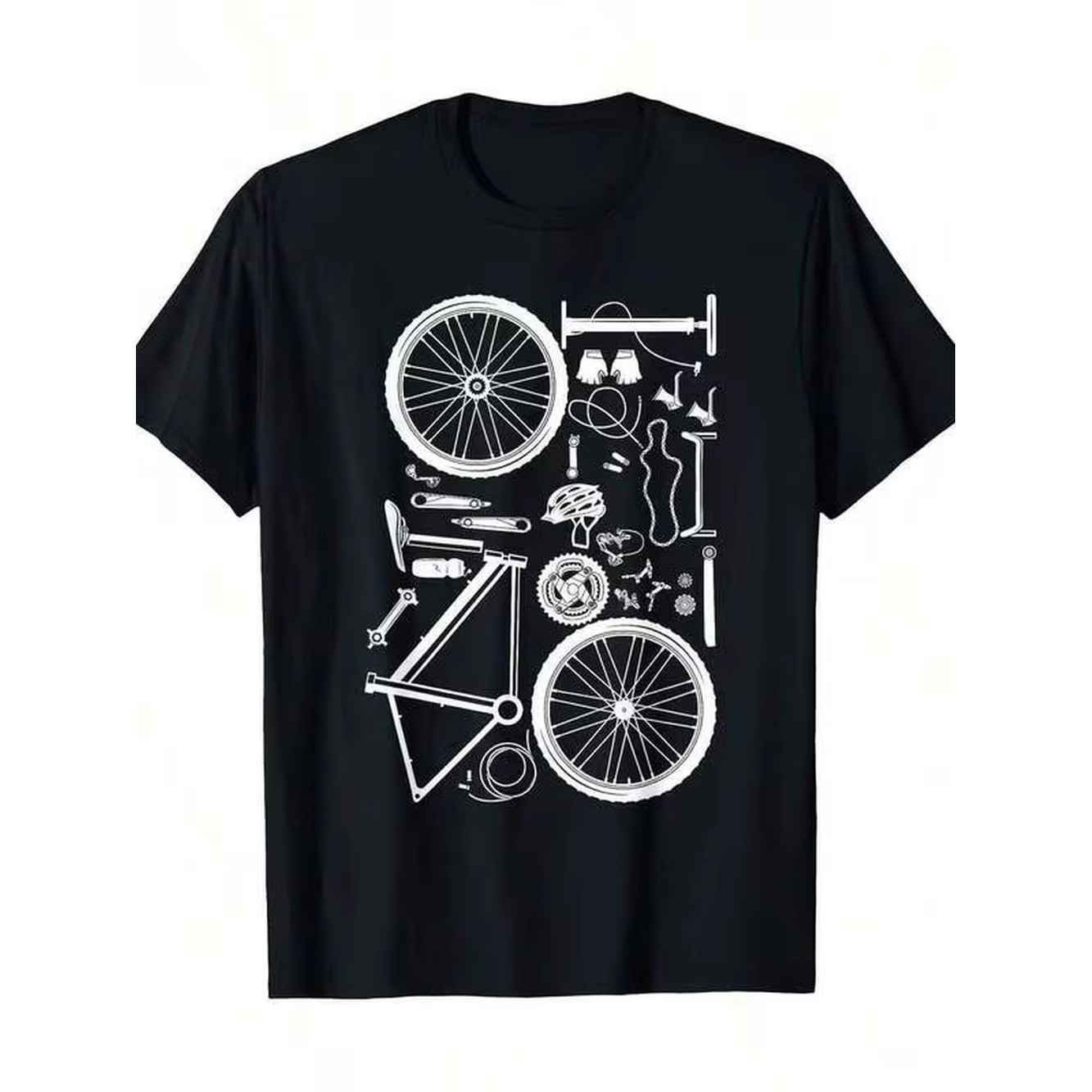Mountain Biking Shirts - 남성용 블랙 코튼 사이클링 티셔츠 (화이트